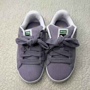 Puma Girls Lavendar White Suede XL Sneakers Size 1